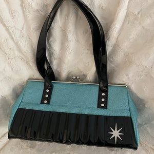 Lux De Ville Blue and Black Handbag